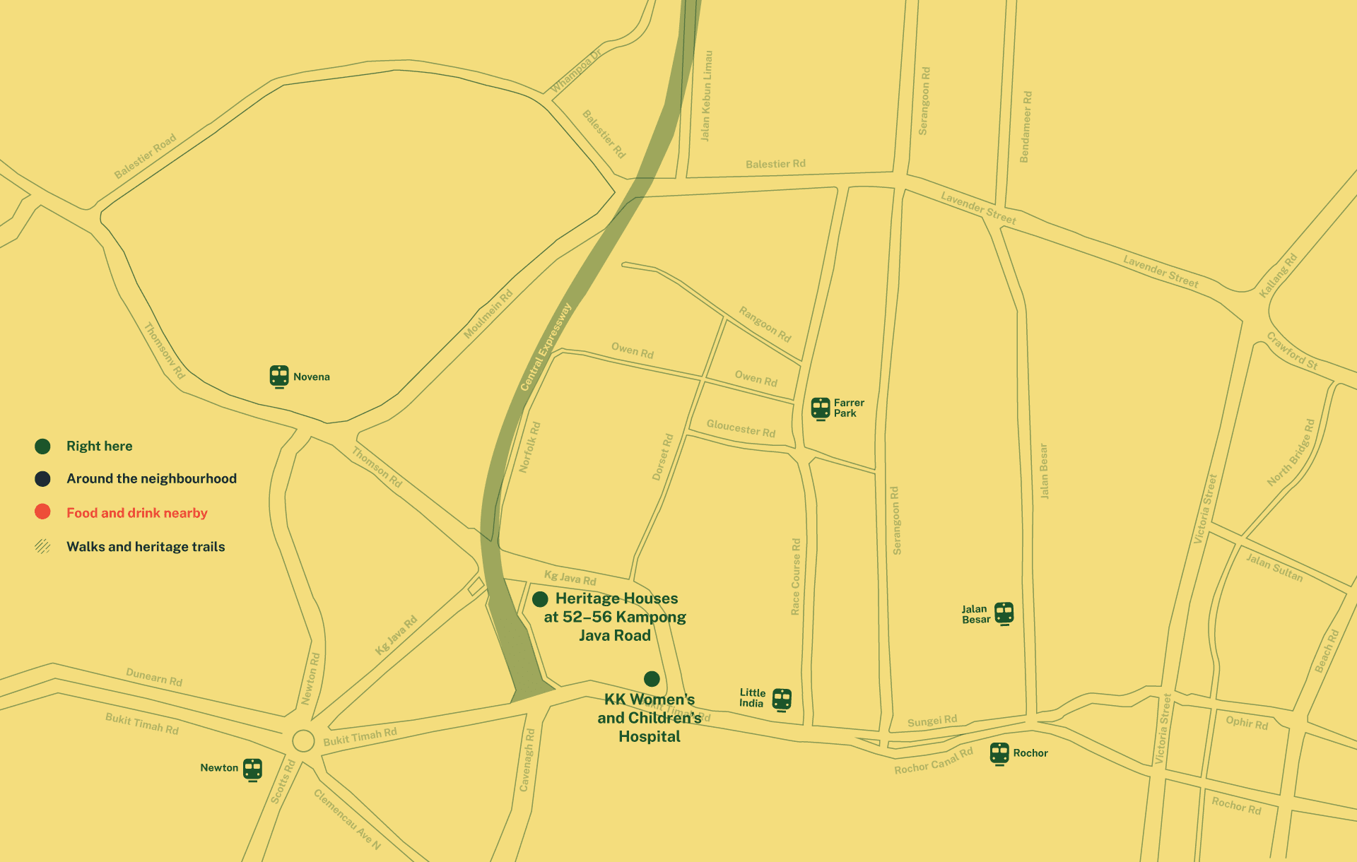 Map showing Right here area